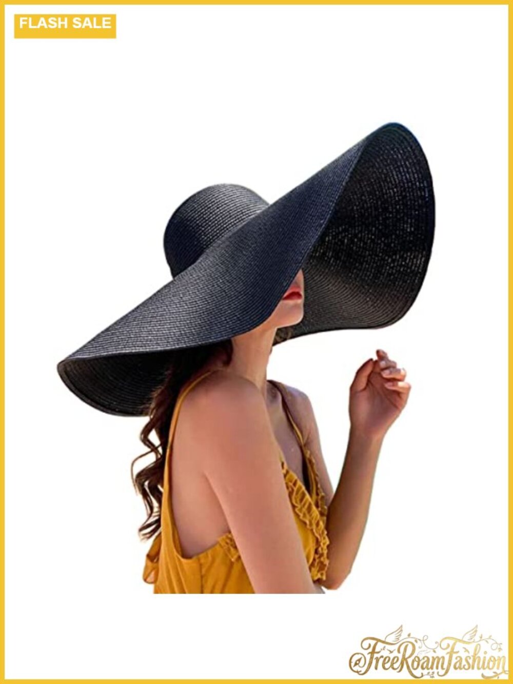 Oversized Foldable Beach Sun Hat Wide Brim Straw Floppy Visor